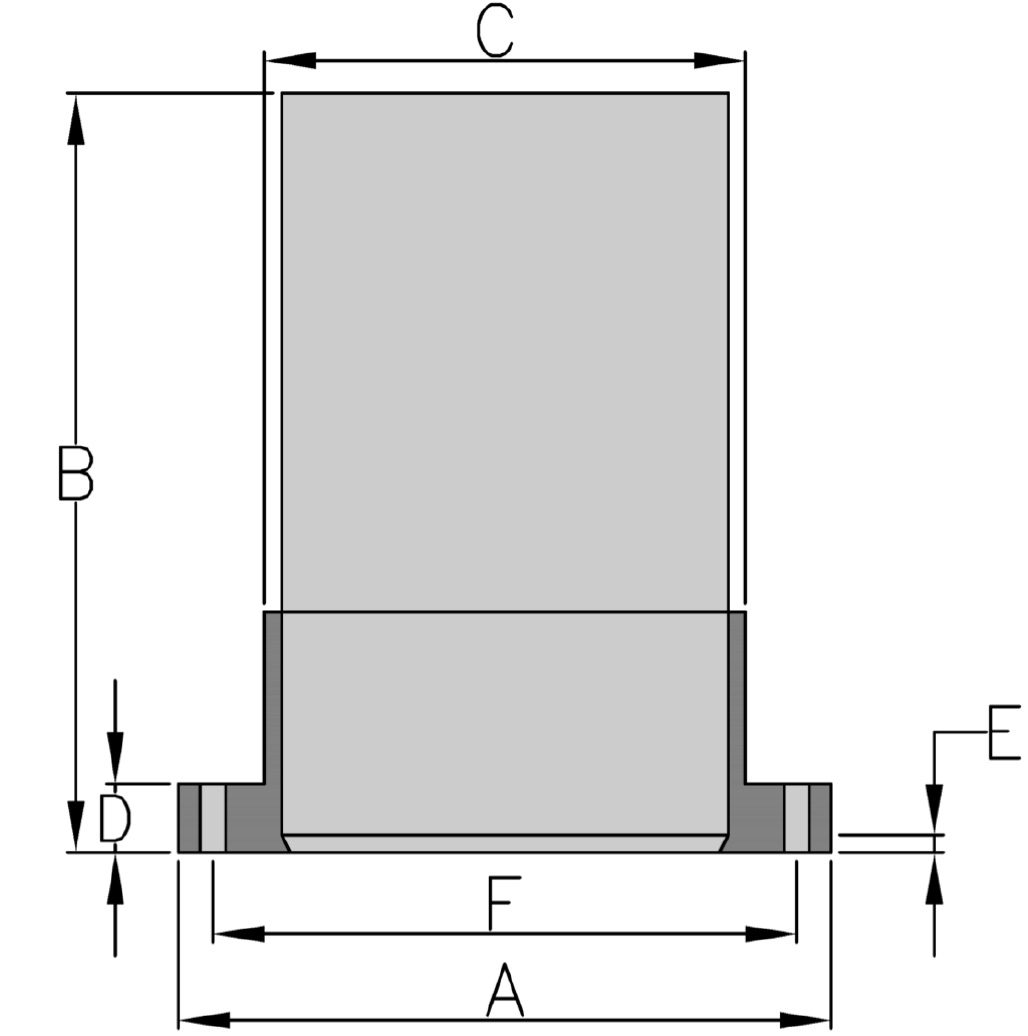 Flanged Vent Scrubber Filter Technical Drawing